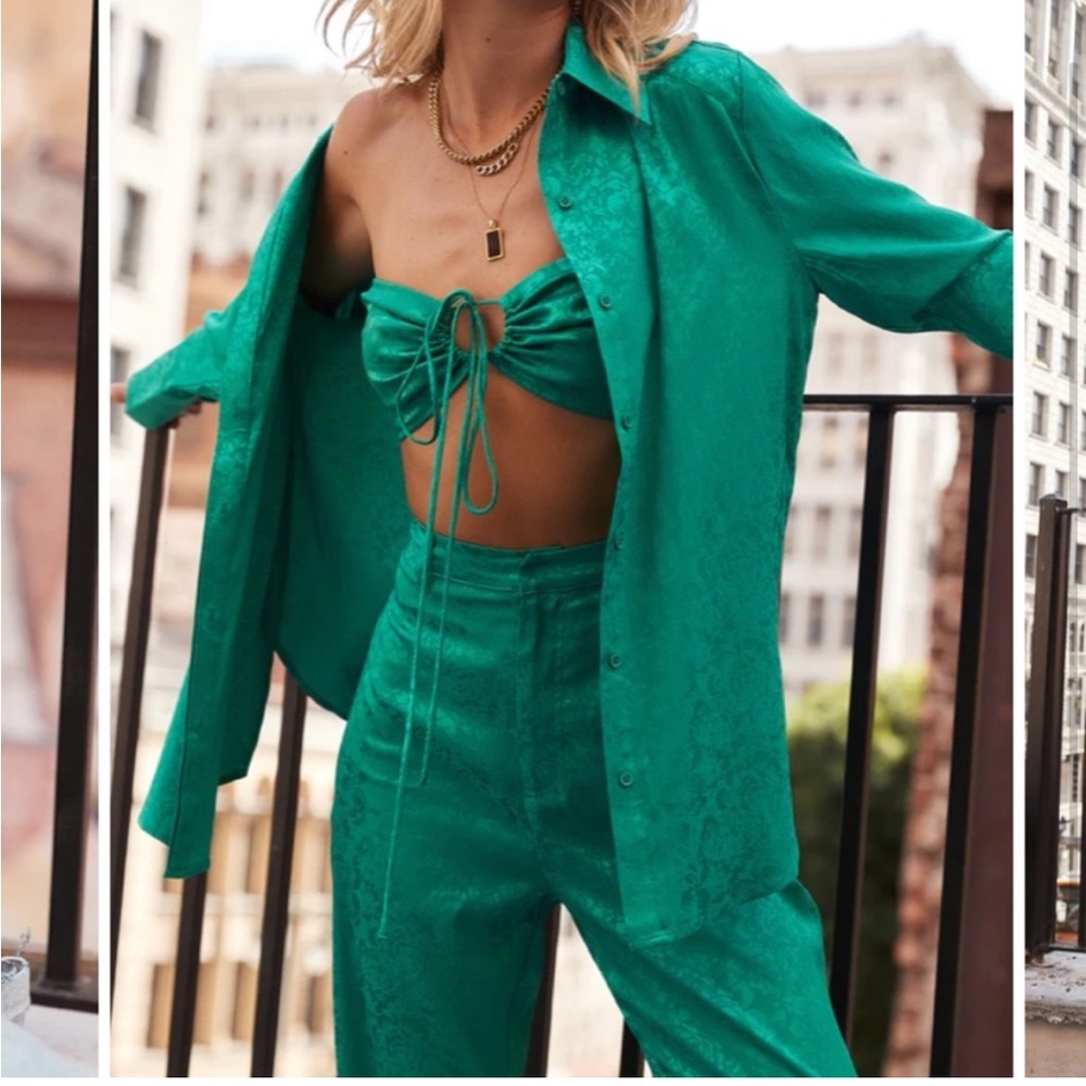 Emerald Green button up shirt